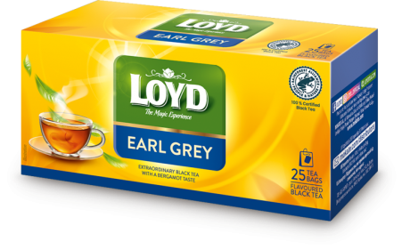 Чай черный ароматизированный "Earl Grey" т.м. Loyd в пакетиках для разовой заварки 25 х 1,7 г.