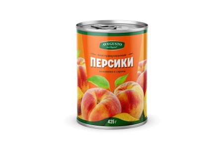 Персики половинки консервированные в сиропе 425 г AVEGUSTO